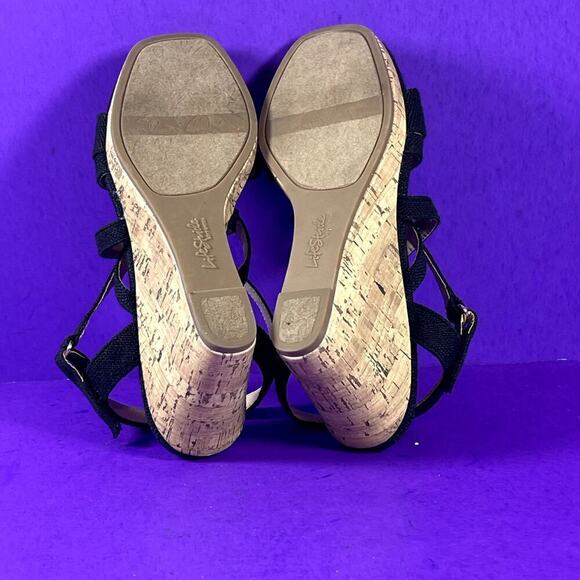 LifeStride Indigo Black Women's Strappy Wedge Sandals Shoe‎ Size 8-NEW - Picture 7 of 8
